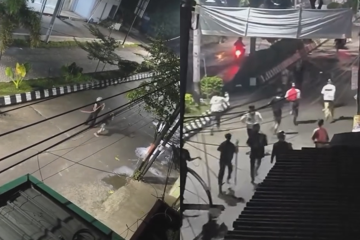 Tangkap layar video tawuran kreak di Pasar Waru Semarang