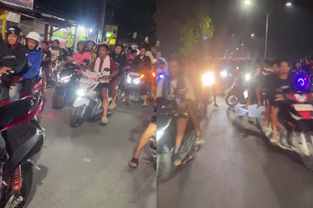Puluhan pemotor kocar-kacir lawan arah saat ada patroli petugas kepolisian (instagram @informasiseputarsemarang)
