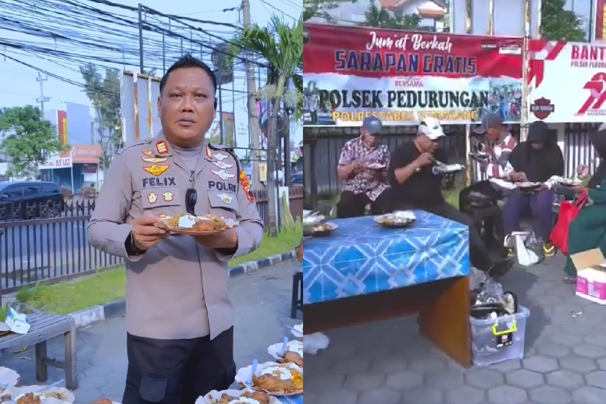 Polsek Pedurungan rutin adakan Jumat Berkah sarapan gratis