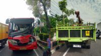 Bus Trans Semarang tabrak truk PLN di Ungaran Bus Trans Semarang tabrak truk PLN di Ungaran
