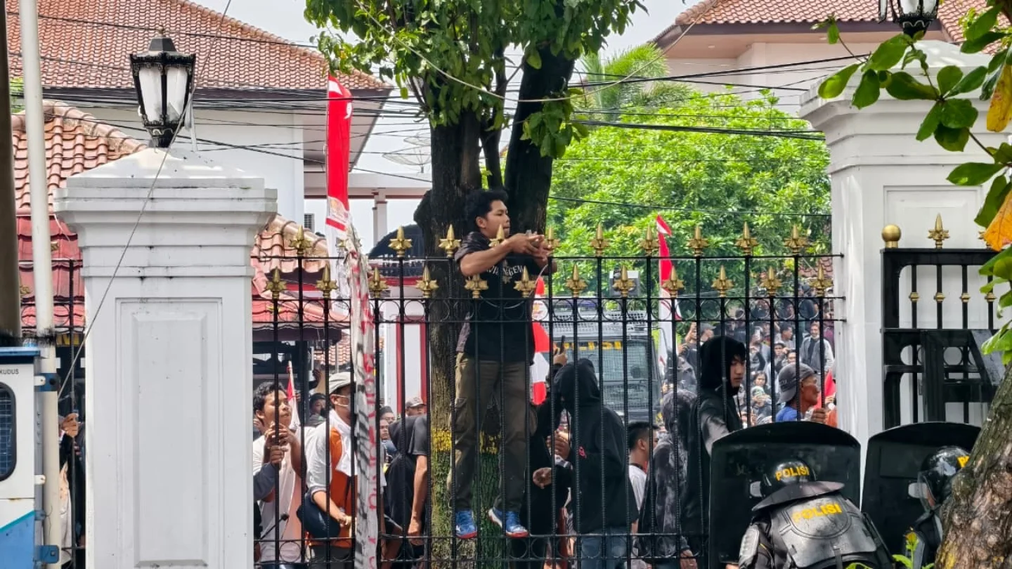 Aksi unjuk rasa di Pati diduga disusupi kelompok anarko (foto: Polda Jateng)