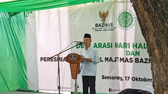 Ketua Baznas Jateng Ahmad Darodji saat peresmian RPH Halal MAJT (matasemarang.com/ Ade Lukmono)