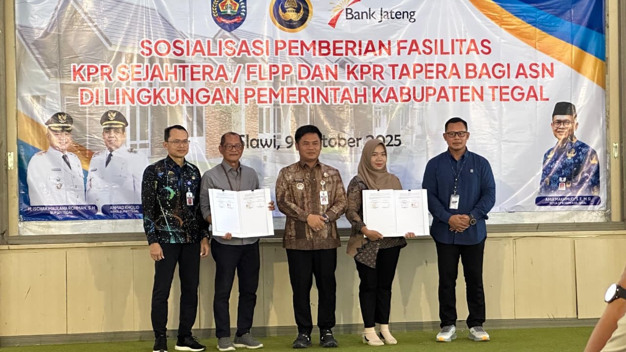Sosialisasi Pemberian Fasilitas KPR Sejahtera/FLPP dan Tapera yang diselenggarakan oleh Dewan Pengurus Korpri Kabupaten Tegal (foto: Bank Jateng) Sosialisasi Pemberian Fasilitas KPR Sejahtera/FLPP dan Tapera yang diselenggarakan oleh Dewan Pengurus Korpri Kabupaten Tegal (foto: Bank Jateng)