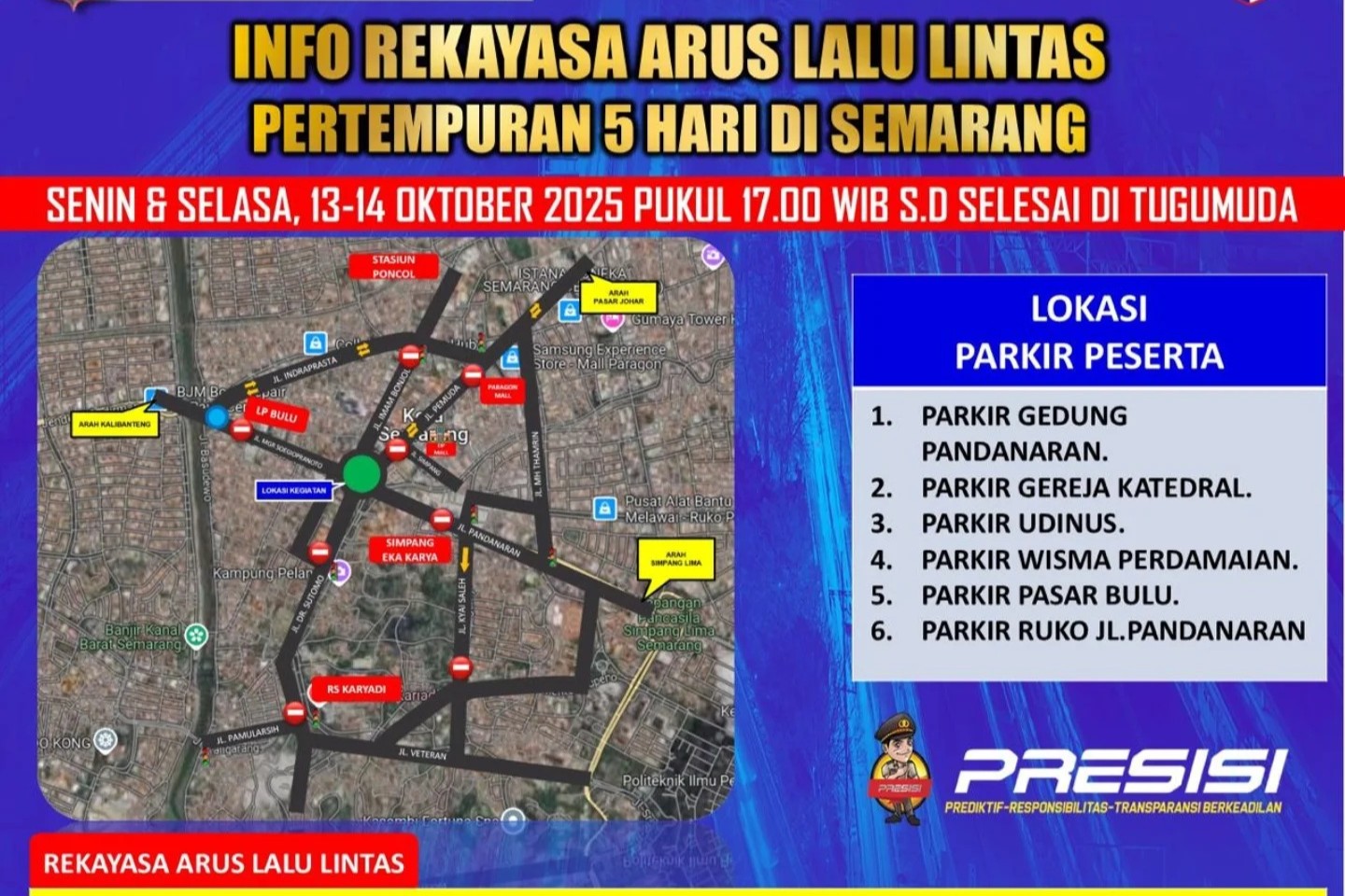 Rekayasa arus lalu lintas dalam rangka pertempuran lima hari di Semarang (Polrestabes Semarang)