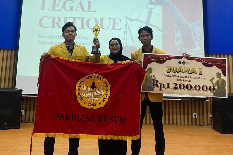 Mahasiswa FH Unsoed sabet juara 1 debat tingkat nasional (foto: Humas Unsoed)