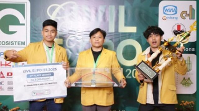Mahasiswa Unsoed juara 2 di NBDC Civil Expo ITS 2025 (foto: Humas Unsoed)