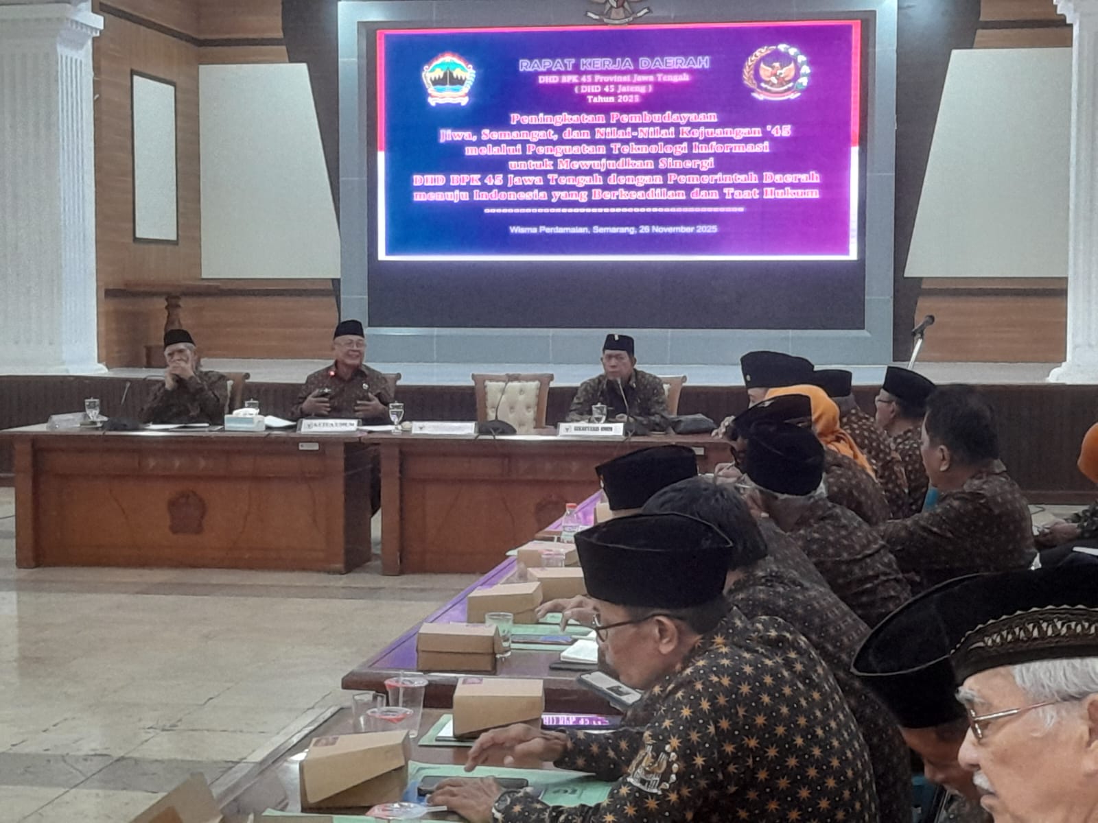 Rakerda DHD BPK 45 Jateng di Wisma Perdamaian, Rabu 26 November 2025