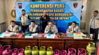 Barang bukti ribuan tabung LPG berbagai ukuran disita dalam pengungkapan kasus di Semarang (foto: Polda Jateng)