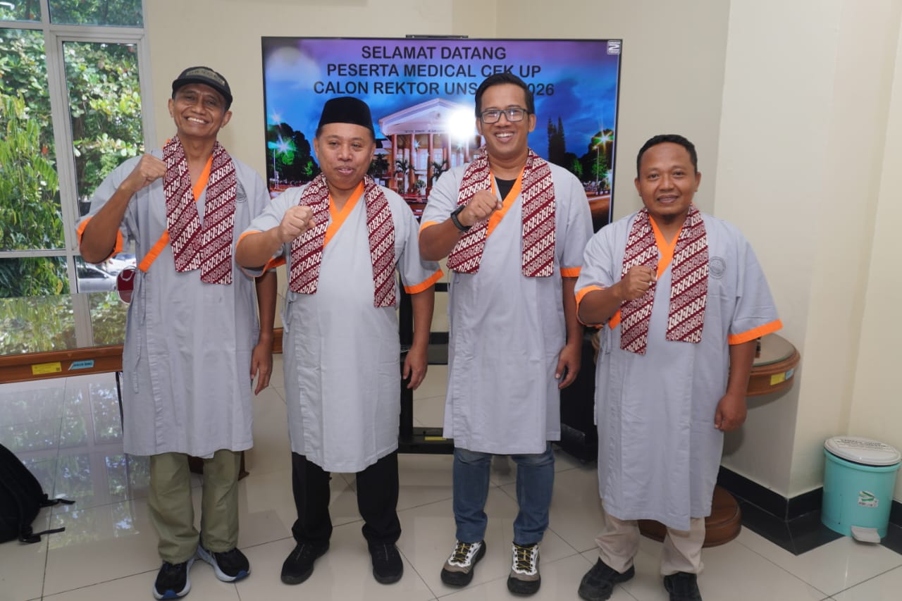 Empat bakal calon Rektor Unsoed menjalani pemeriksaan kesehatan menyeluruh di RSUD Prof. Dr. Margono Soekarjo, Purwokerto, Kamis 8 Januari 2026 (foto: Humas Unsoed)