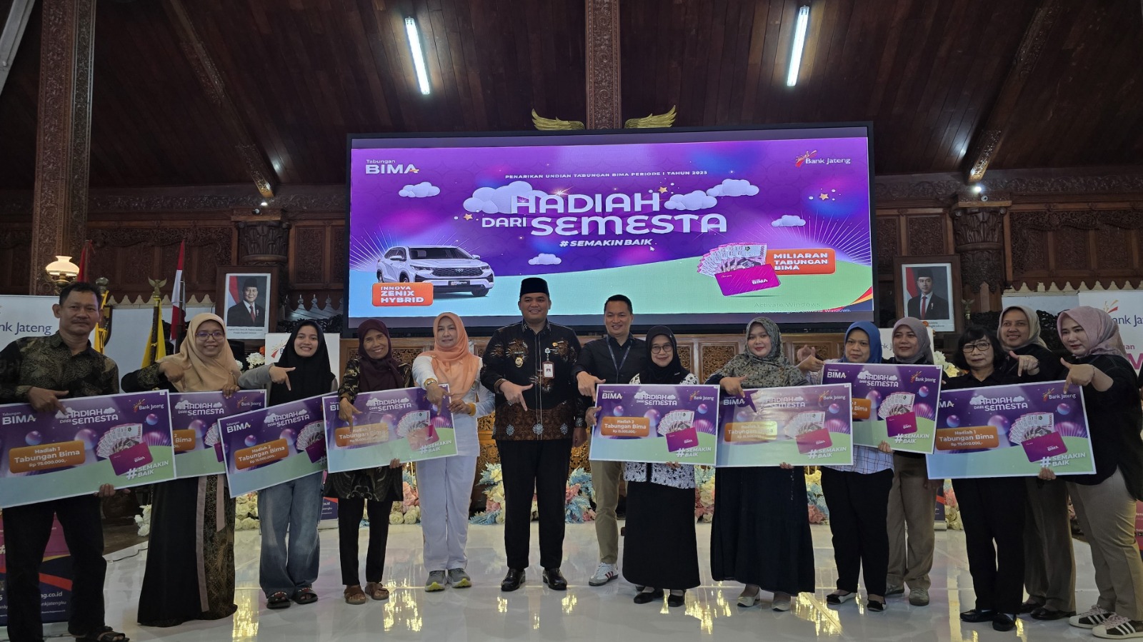 Bank Jateng menggelar Penarikan Undian Tabungan Bima Periode I Tahun 2026 di Pendopo R.A. Kartini pada Jumat 23 Januari 2026 (foto: Bank Jateng)