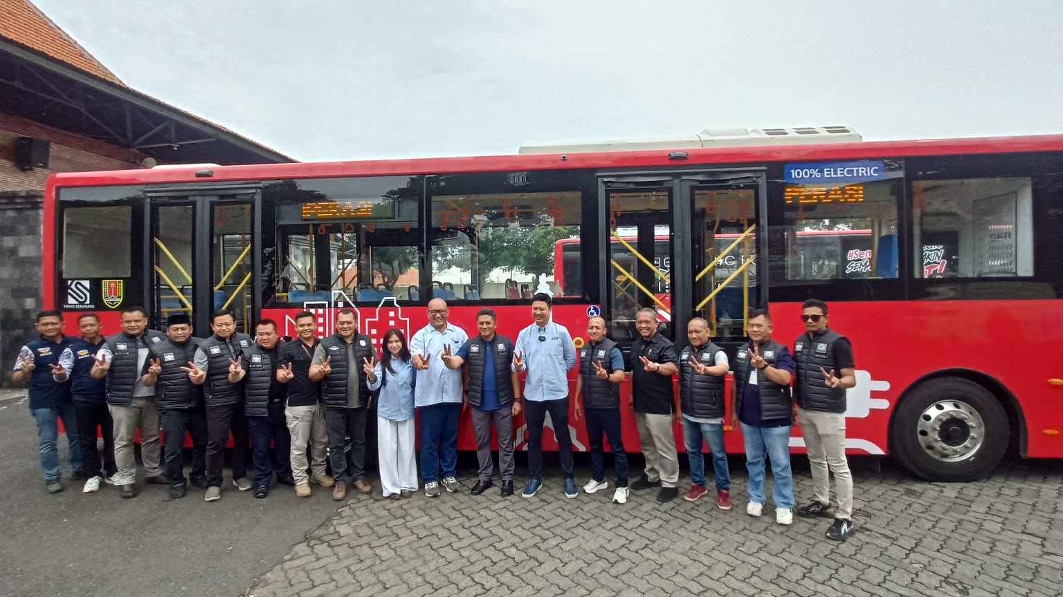 Uji coba bus listrik Trans Semarang, Jumat 13 Februari 2026 (foto: matasemarang.com/ Ade Lukmono)