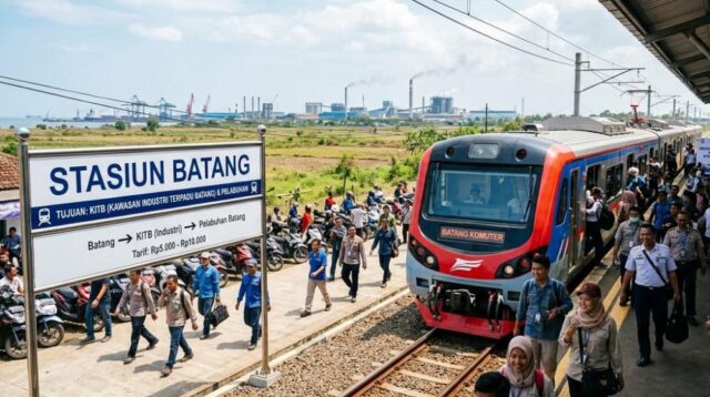 Suasana Stasiun Batang yang direncanakan menjadi titik awal rute kereta komuter (foto: Pemkab Batang)
