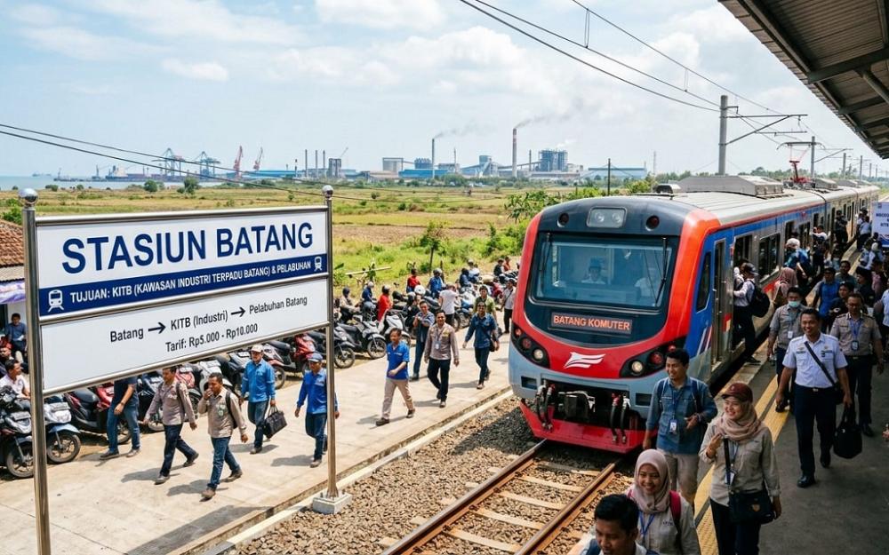 Suasana Stasiun Batang yang direncanakan menjadi titik awal rute kereta komuter (foto: Pemkab Batang)