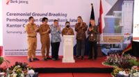Peletakan batu pertama pembangunan gedung baru Bank Jateng di Jalan Mataram, Semarang (Bank Jateng)