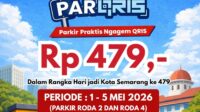 Parkir dalam rangka HUT Kota Semarang (instagram @dishubkotasmg)