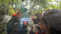 Anggota UPL MPA Unsoed berlatih navigasi rawa di Tritih Kulon, Cilacap (foto: Humas Unsoed)