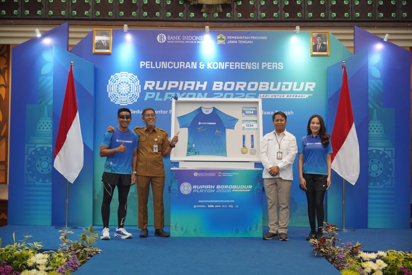 Bank Indonesia Jateng bersama Pemprov Jateng meluncurkan Rupiah Borobudur Playon 2026 di Candi Borobudur (foto: Bank Indonesia Jawa Tengah)
