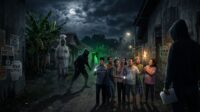 ilustrasi teror pocong (AI Generated)