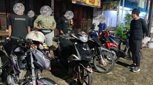 11 motor knalpot brong ditindak (foto: Polsek Pedurungan)
