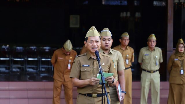 Bupati Kudus Sam’ani Intakoris pimpin apel Harganas ke-33, Senin 29 Juni 2026 (foto: Pemkab Kudus)