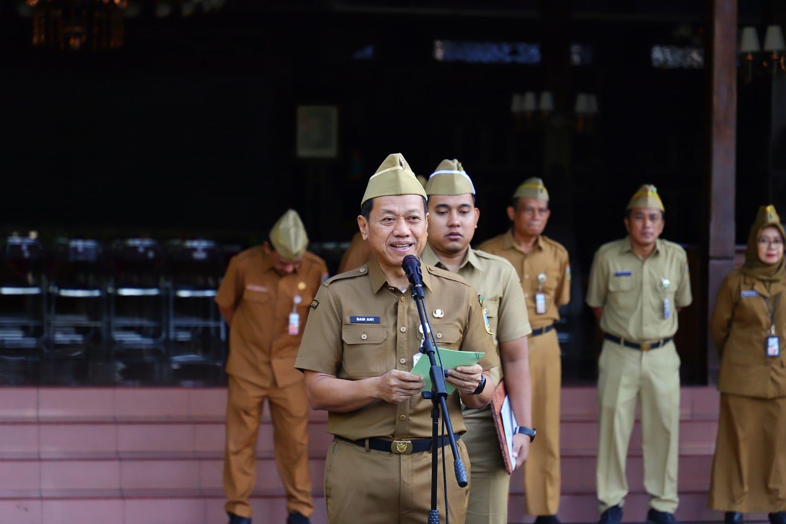 Bupati Kudus Sam’ani Intakoris pimpin apel Harganas ke-33, Senin 29 Juni 2026 (foto: Pemkab Kudus)