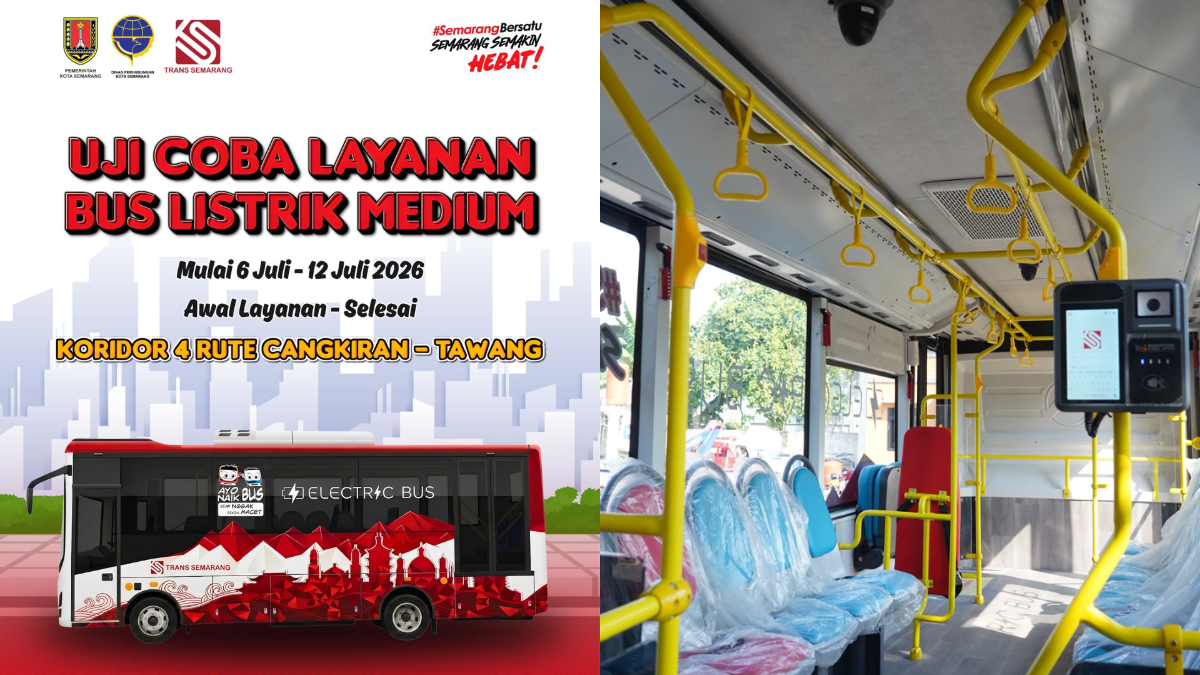 Trans Semarang uji coba bus listrik sekaligus transaksi nontunai di koridor IV (foto: Trans Semarang)