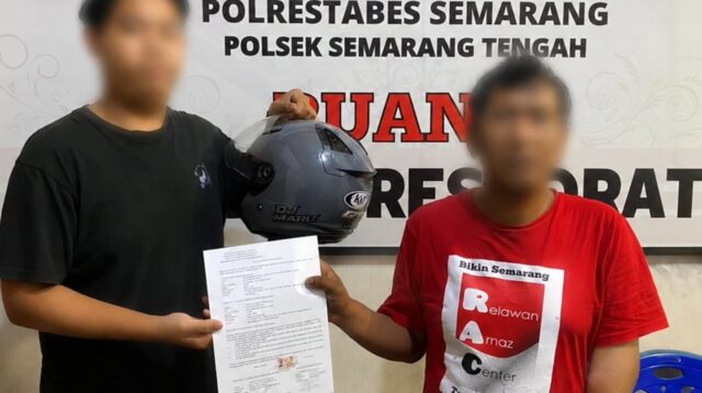 Kasus pencurian helm berakhir damai (foto: Polsek Semarang Teengah)
