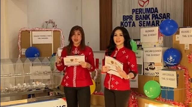 Pelaksanaan siaran langsung Pengundian Tabungan Srikandi dan Si Hebat Perumda BPR Bank Pasar Kota Semarang (instagram @bprbapassemarang)