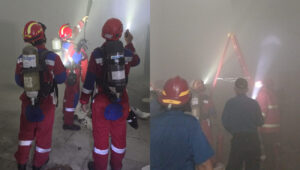 Petugas Dinas Pemadam Kebakaran Kota Semarang saat menangani insiden kepulan asap di lift barang Mal The Park Semarang, Rabu 12 Agustus 2026 (foto: Dinas Damkar Kota Semarang)