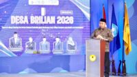 Rektor Unsoed Prof Akhmad Sodiq saat memberikan sambutan pada acara Kick-Off Desa BRILian 2026 Batch 2 (foto: Humas Unsoed)