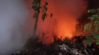 Lahan kosong di Banyumanik terbakar pada Senin malam 24 Agustus 2026 (foto: Polsek Banyumanik)