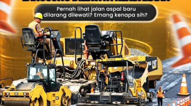 Aspal baru tidak boleh langsung dilintasi kendaaraan (foto: DPU Kota Semarang)