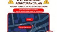 Penutupan jalan di area Taman Signature ke arah Balai Kota Semarang (instagram @dpukotasemarang)